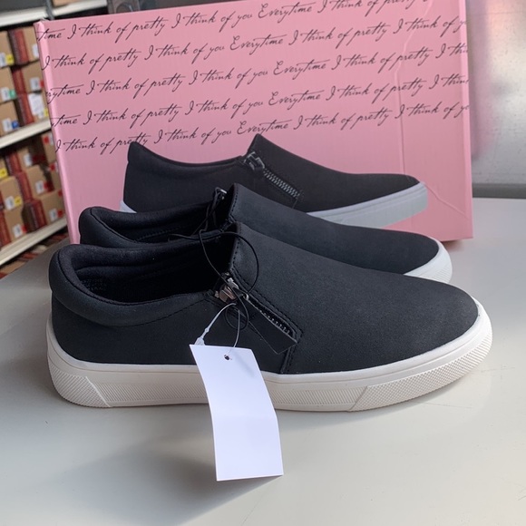 NEW Womens Kensie Soren Casual Zipper Low Top Shoes Black - Picture 2 of 5